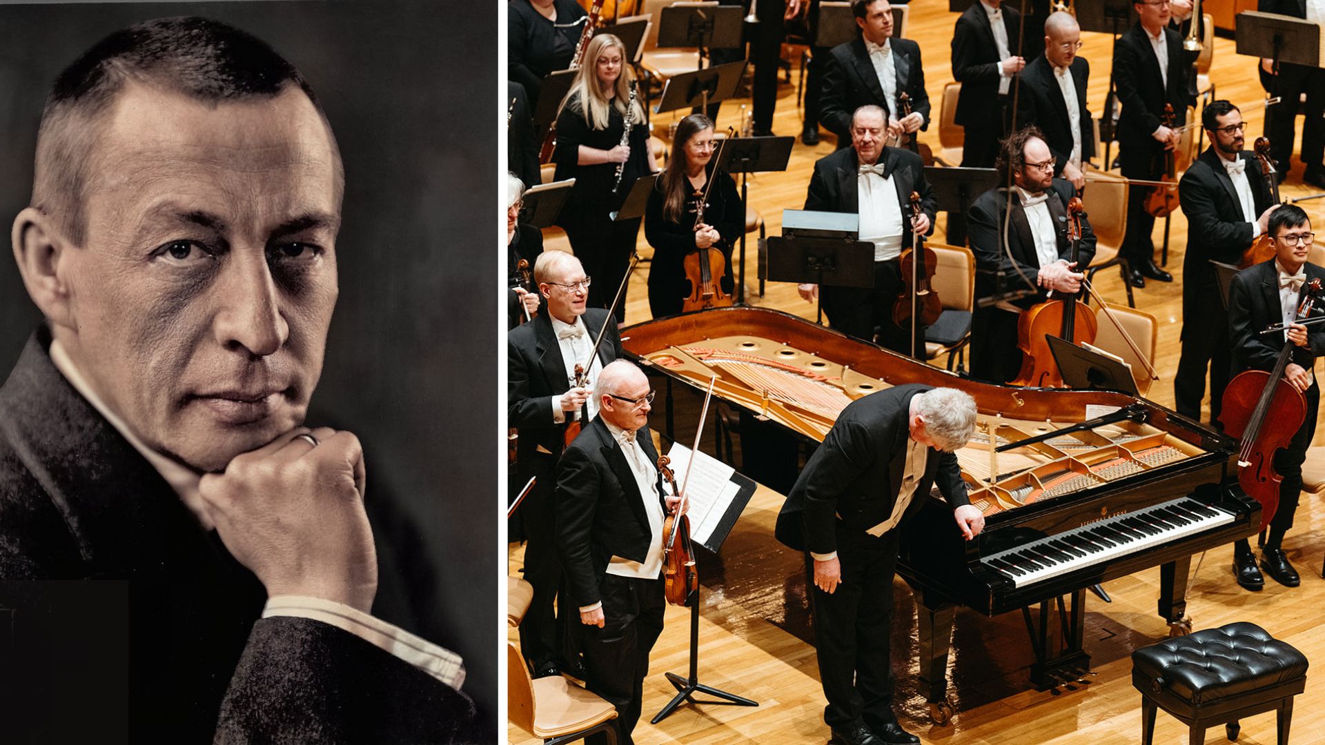 Left side of picture: Rachmaninov. Right side of picture: Sinfonia da Camera