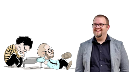 Cartoon images of musicians and photo of Kurt Reeder