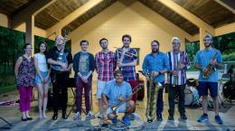 The Peter Tijerina Nonet (outdoor setting photo)